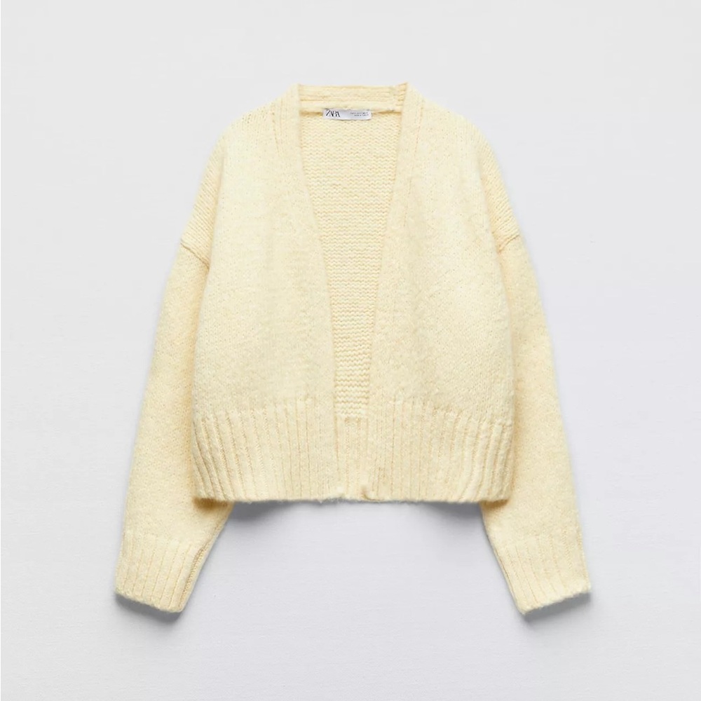 ZARA BUTTER YELLOW KNIT CARDIGAN